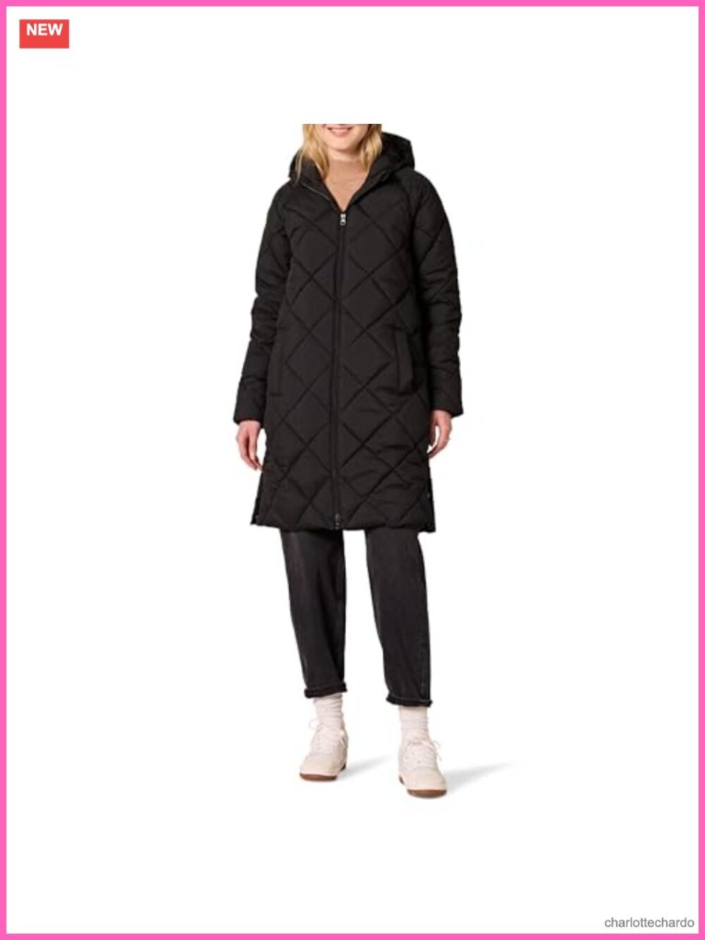 Women's Heavyweight Diamond Quilted Puffer Jacket Knee Length Winter Coat